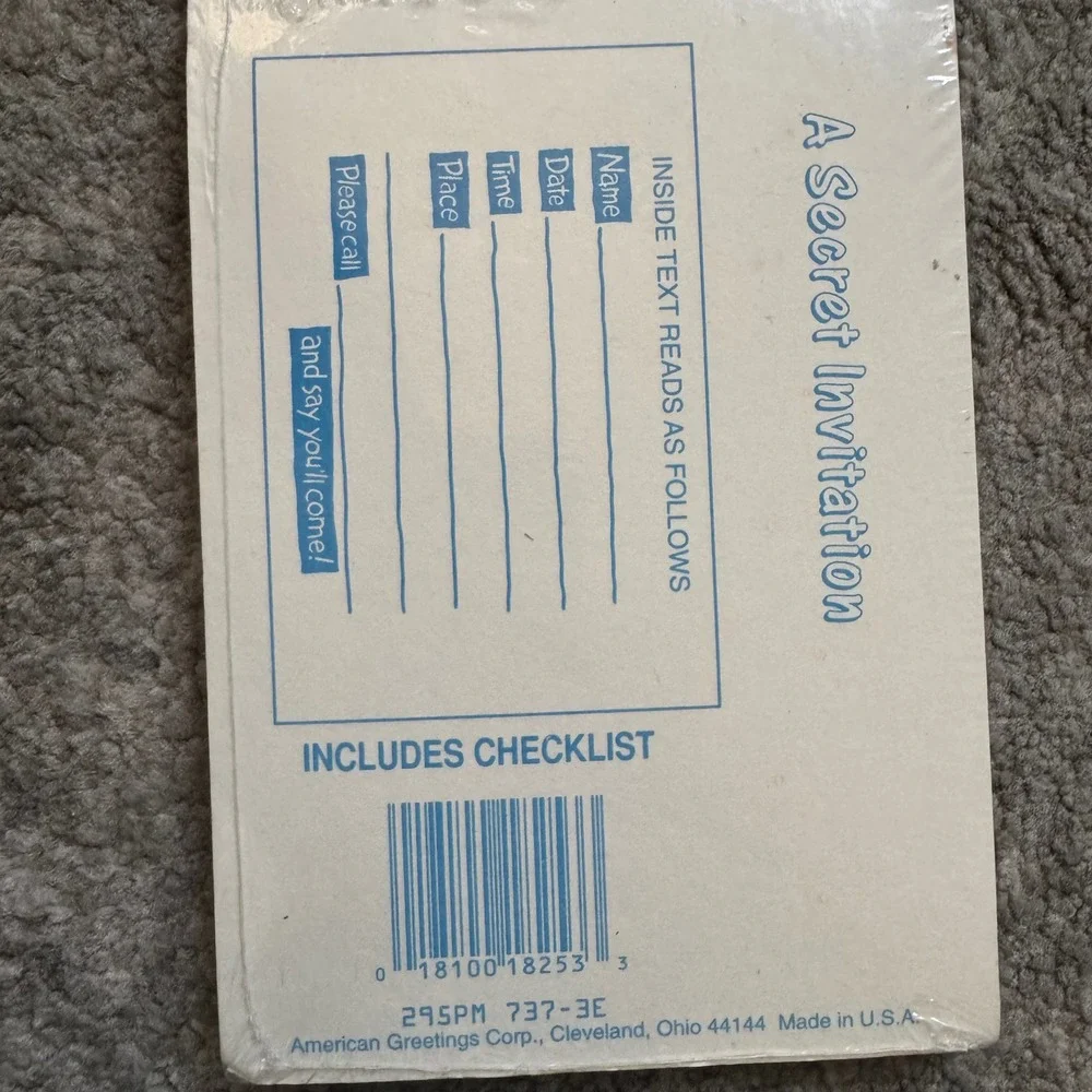 Vintage American Greetings‎ Secret Birthday Invitations 8ct Chalkboard Retro New